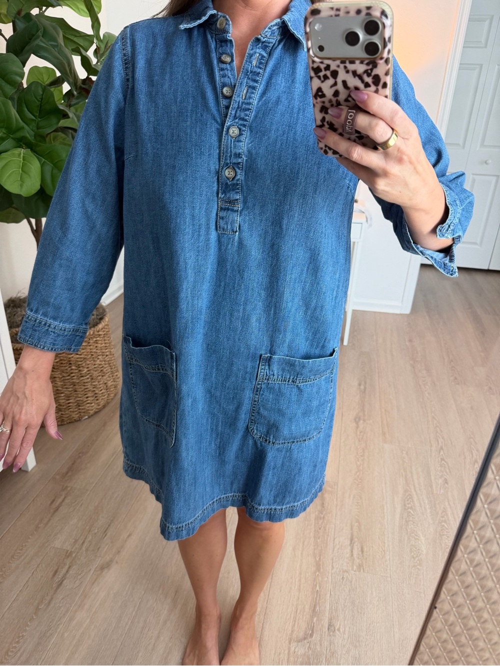 Old Navy Denim Button-Up Shift Dress-Size Large - Picture 2 of 6
